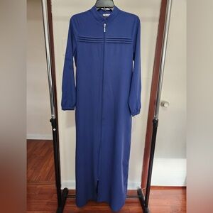 Brand New Elegant Blue Long Sleeve Modest Turkish Abaya - Size 4